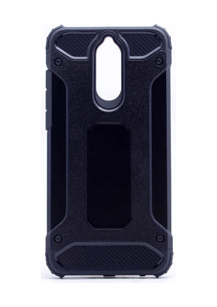 Huawei Mate 10 Lite Kılıf Çift Katmanlı Zırh Koruma Tank Arka Kapak Siyah