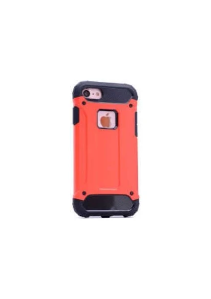 Case 4U Apple iPhone 6 Kılıf Military Armor Çift Katmanlı Crash Silikon Kılıf Kırmızı