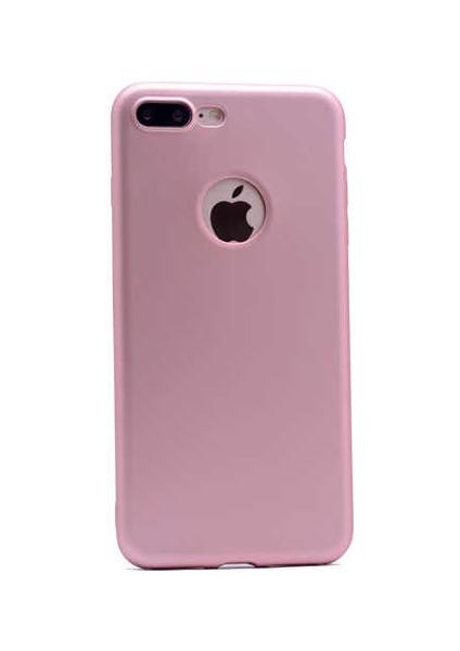 Apple iPhone 7 Plus Kılıf Klasik Mat Renkli Yumuşak Premier Silikon Rose Gold