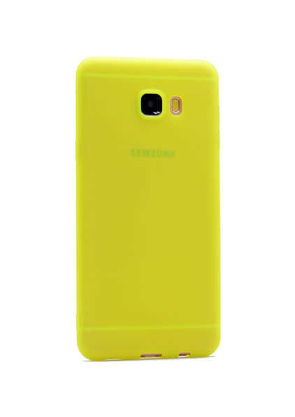 Samsung Galaxy C5 Kılıf Klasik Mat Renkli Yumuşak Premier Silikon Sarı