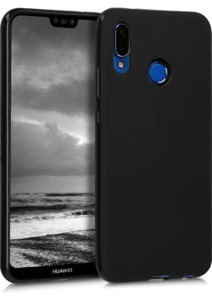 Huawei P20 Lite Kılıf Klasik Mat Renkli Yumuşak Premier Silikon Siyah