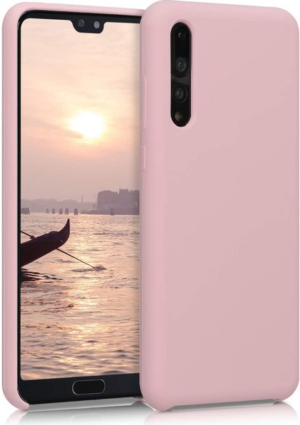 Huawei P20 Pro Kılıf Klasik Mat Renkli Yumuşak Premier Silikon Rose Gold
