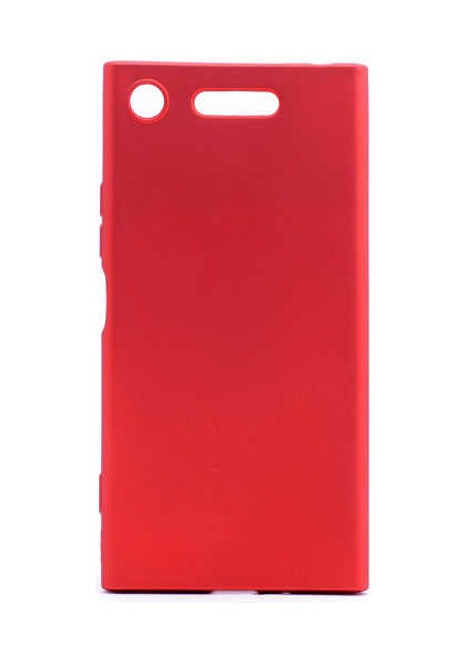 Sony Xperia XZ1 Kılıf Klasik Mat Renkli Yumuşak Premier Silikon Kırmızı