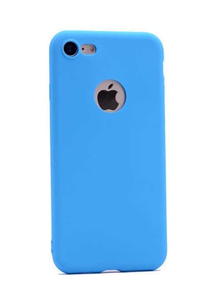 Apple iPhone SE 2022 / SE 2020 / iPhone 8 / iPhone 7 Kılıf Klasik Mat Renkli Yumuşak Premier Silikon Mavi