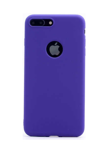 Apple iPhone 8 Plus Kılıf Klasik Mat Renkli Yumuşak Premier Silikon Mor
