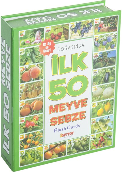 Dıytoy Ilk 50 Meyve ve Sebze Kartları Flash Kart Hafıza Kartları Dil Gelişimi modelleri