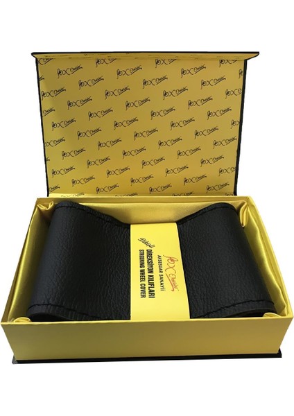 Citroen Berlingo Dikmeli Hakiki Deri Direksiyon Kılıfı Siyah