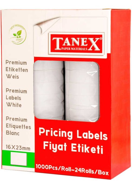 Çift Kafa Etiketi 16 x 23 mm 24'lü