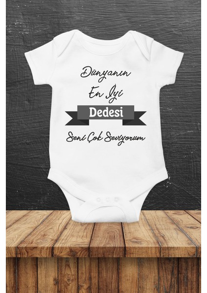 Unisex Bebek Beyaz Dünyanın En Iyi Babası Seni Çok Seviyorum Baskılı Body Zıbın