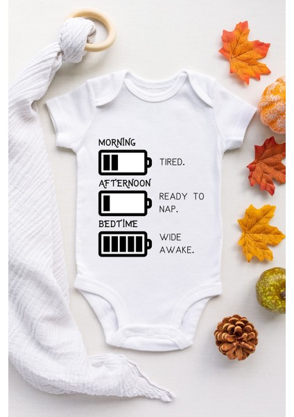 Enerji Desenli Kısa Kol Unisex Body