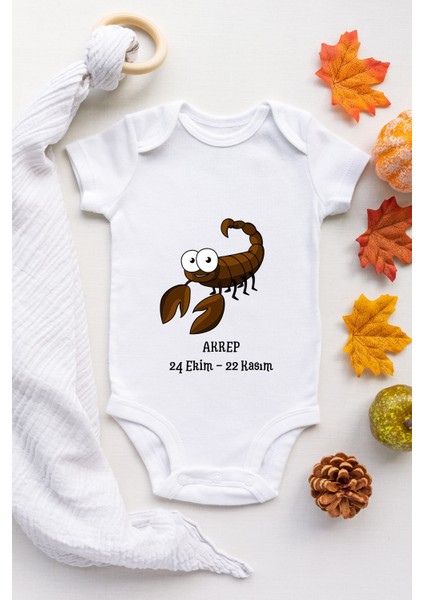 Akrep Burcu Desenli Kısa Kol Body