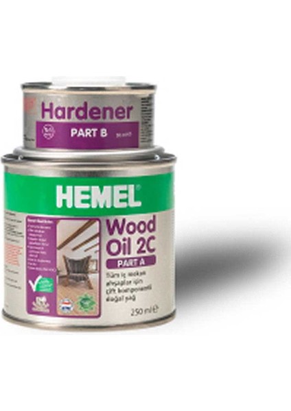 Hemel Wood Oil 2c-Ahşaplar Için Çift Komponentli Yağ  Super WHITE-0,300 Lt