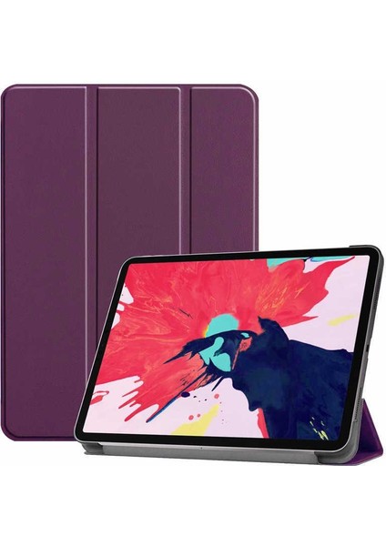 Apple iPad Pro 11 2021 3. Nesil Kılıf Smart Cover Tablet Kılıfı Standlı Akıllı Kapak Mor