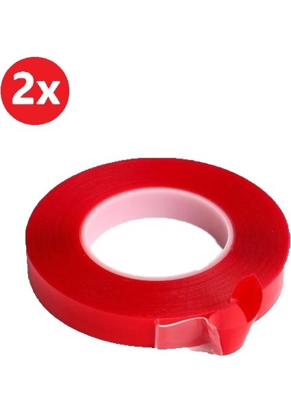 2'li Akrilik Şeffaf Süper Güçlü Çift Taraflı Bant 15 mm x 5 M