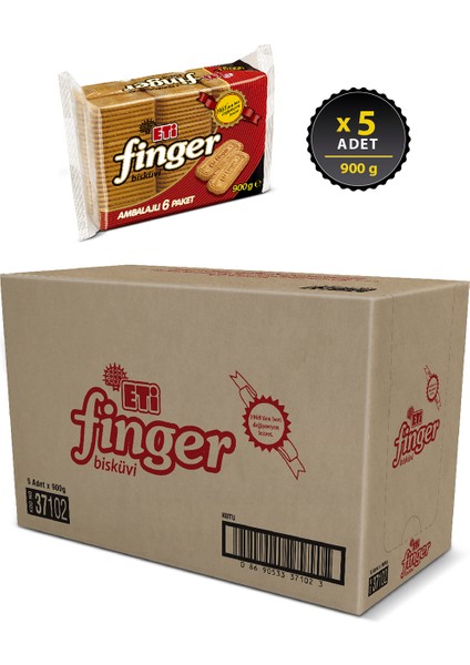 Finger Bisküvi 900 g x 5 Adet