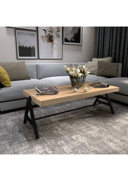 Dekoratif Ahşap Orta Sehpa Metal Sehpa Siyah fiyatları