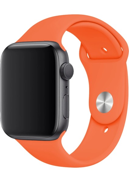 Apple Watch 1.2.3.4.5.6 Nesil Uyumlu 38 / 40 mm Uyumlu Spor Silikon Kordon