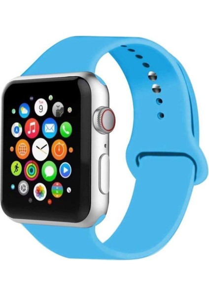 Apple Watch 1.2.3.4.5.6 Nesil Uyumlu 38 / 40 mm Uyumlu Spor Silikon Kordon