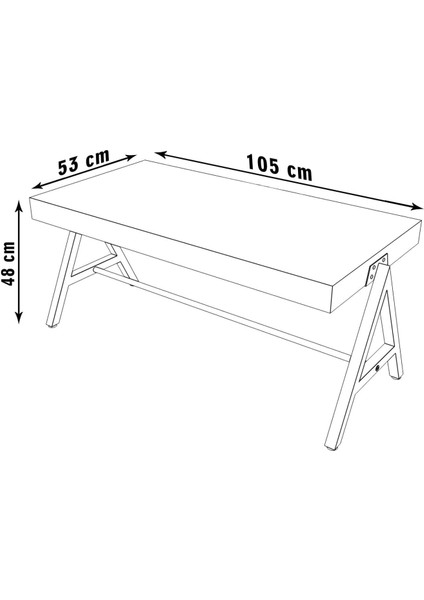 Dekoratif Ahşap Orta Sehpa Metal Sehpa Siyah fırsatları