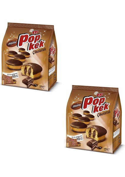 Popkek Mini Çikolatalı Kek 180 g x 2 Adet