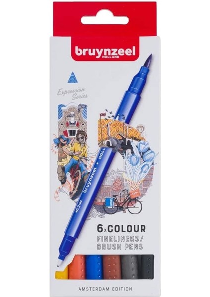 Amsterdam Fineliners Brush Pens 6'lı