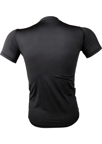 Flaş Siyah Microfiber Kısa Kol Termal Tişört