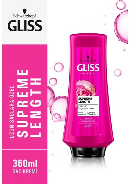 Glıss Supreme Length Şampuan 500 Ml + Saç Kremi 360 Ml + Taft Power Express Saç Spreyi 250 Ml