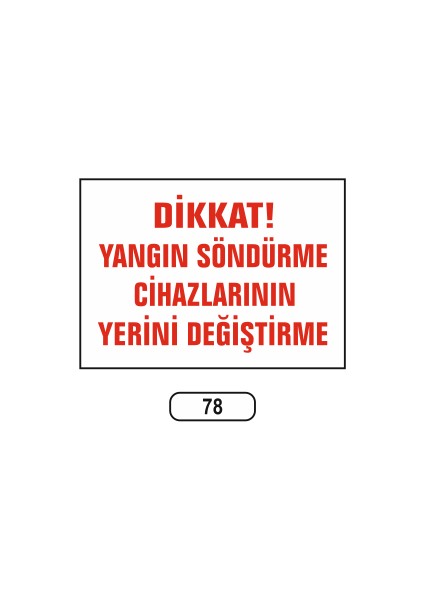 Gündoğduyangın Söndürme Cihazlarının Yerini Değiştirme Uyarı Ikaz Levhası