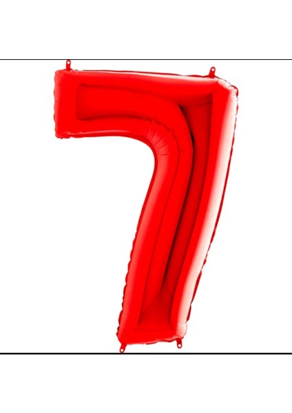 Pembe Renk 7 Rakam Folyo Balon 100 cm
