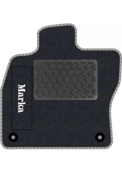 Honda Civic Euro Hatchback 2003-2005 -5 Kapı Makyaj Siyah Halı Gri Kenar Petek Topuk Halı Paspas