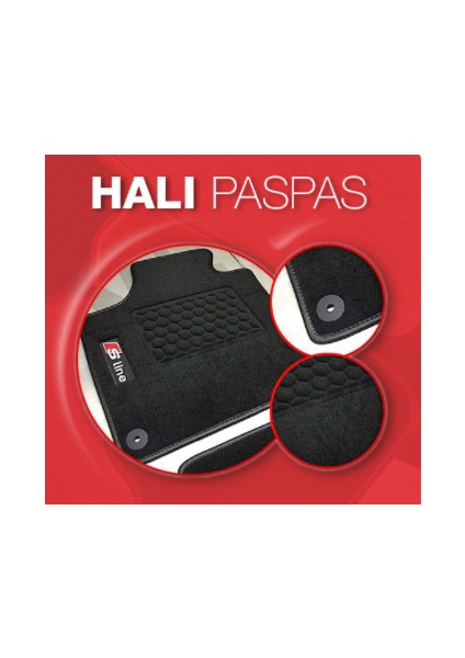 Honda Jazz 2 2009-2014 Siyah Halı Gri Kenar Petek Topuk Halı Paspas