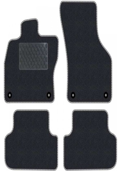 Honda Civic Fd 2006-2011 Sedan Siyah Halı Gri Kenar Baklava Topuk Halı Paspas