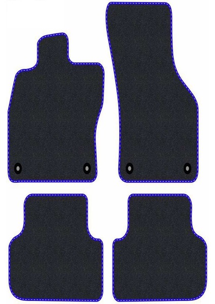 Honda Jazz 2 2009-2014 Uyumlu Siyah Halı Mavi Kenar Paspas