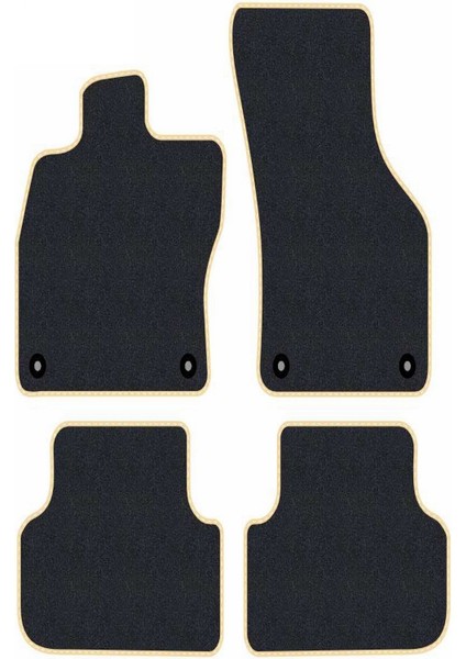 Renault Twingo 1993-2012 Uyumlu Siyah Halı Bej Kenar Paspas