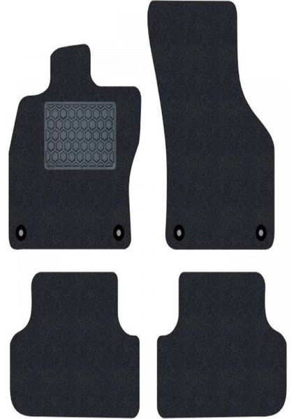 Honda Civic 01-05 Siyah Halı Beyaz Kenar Deri Petek Topuk Paspas