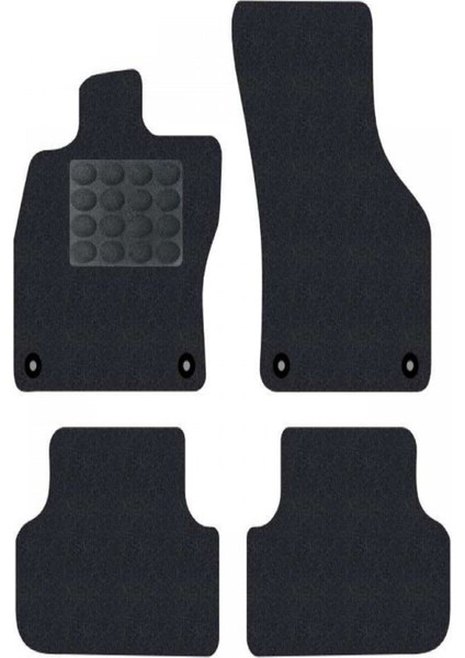 Renault Clio 2 1998-2004 Siyah Halı Beyaz Kenar Elipsler Topuk Paspas