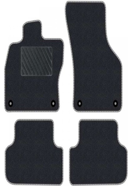 Honda Accord 2002-2007 Siyah Halı Gri Kenar Çapraz Çizgi Topuk Paspas