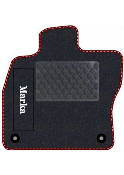 Honda Civic Euro Hatchback 2001- 2003 - 5 Kapı Siyah Halı Bordo Kenar Baklava Topuk Halı Paspas