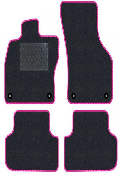 Honda Civic Eg 1991-1995 Hatchback Siyah Halı Pembe Kenar Baklava Topuk Halı Paspas