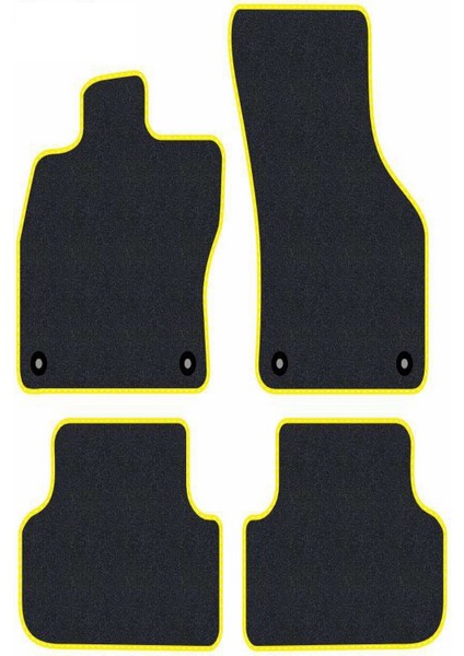 Honda Civic 2001-2006 Sedan Uyumlu Siyah Halı Sarı Kenar Paspas