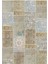 Gloria TD768 Bej Mavi Patchwork Desen Dokuma Saçaklı Kilim 1