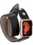 Apple Watch Uyumlu Deri Kordon Solitaire 38-40MM Çift Tur Ferro Troklu Rst1 Siyah 1