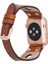 Apple Watch Uyumlu Deri Kordon Ronda 38-40MM Ince Rose Gold Troklu RST2EF Taba 2