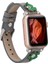 Apple Watch Uyumlu Deri Kordon Clover 38-40MM Ferro Silver Troklu Rst9 Gri 1