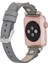 Apple Watch Uyumlu Deri Kordon Clover 38-40MM Ferro Silver Troklu Rst9 Gri 2