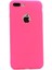 Apple iPhone 7 Plus Kılıf Klasik Mat Renkli Yumuşak Premier Silikon Pembe 1