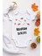Unisex Bebek Beyaz Bayram Şekeri Desenli Kısa Kol Body 1