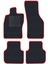 Honda Civic Euro Sedan 1995-2001 Siyah Halı Kırmızı Kenar Çapraz Çizgi Topuk Paspas 1