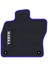 Honda Civic Ep3 2001-2005 Hatchback 3 Kapı Typer Si Uyumlu Siyah Halı Mavi Kenar Paspas 2