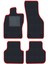 Honda Civic Eg 1991-1995 Hatchback Siyah Halı Kırmızı Kenar Deri Petek Topuk Paspas 1